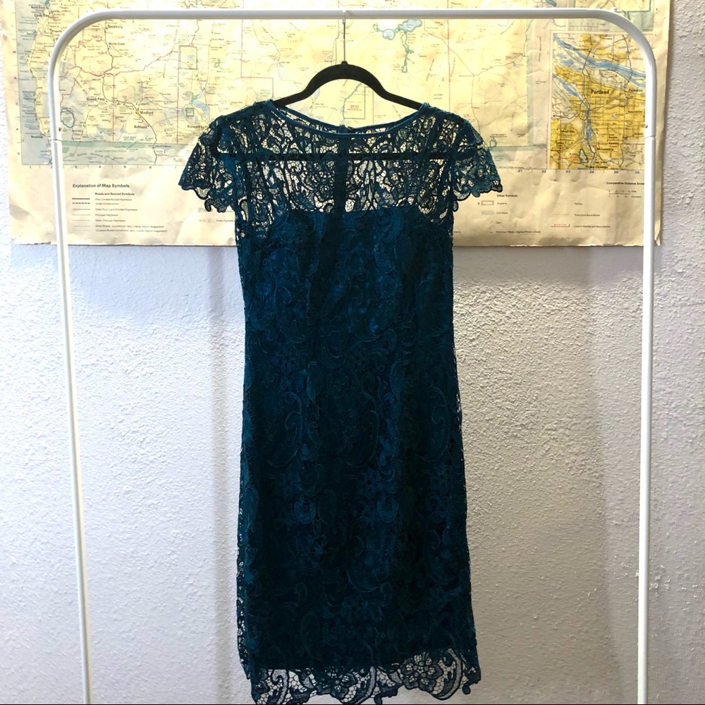 Teal Lace Cocktail Dress